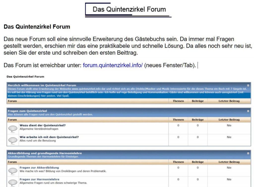 Das alte Quintenzirkel-Forum